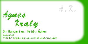 agnes kraly business card