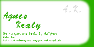 agnes kraly business card